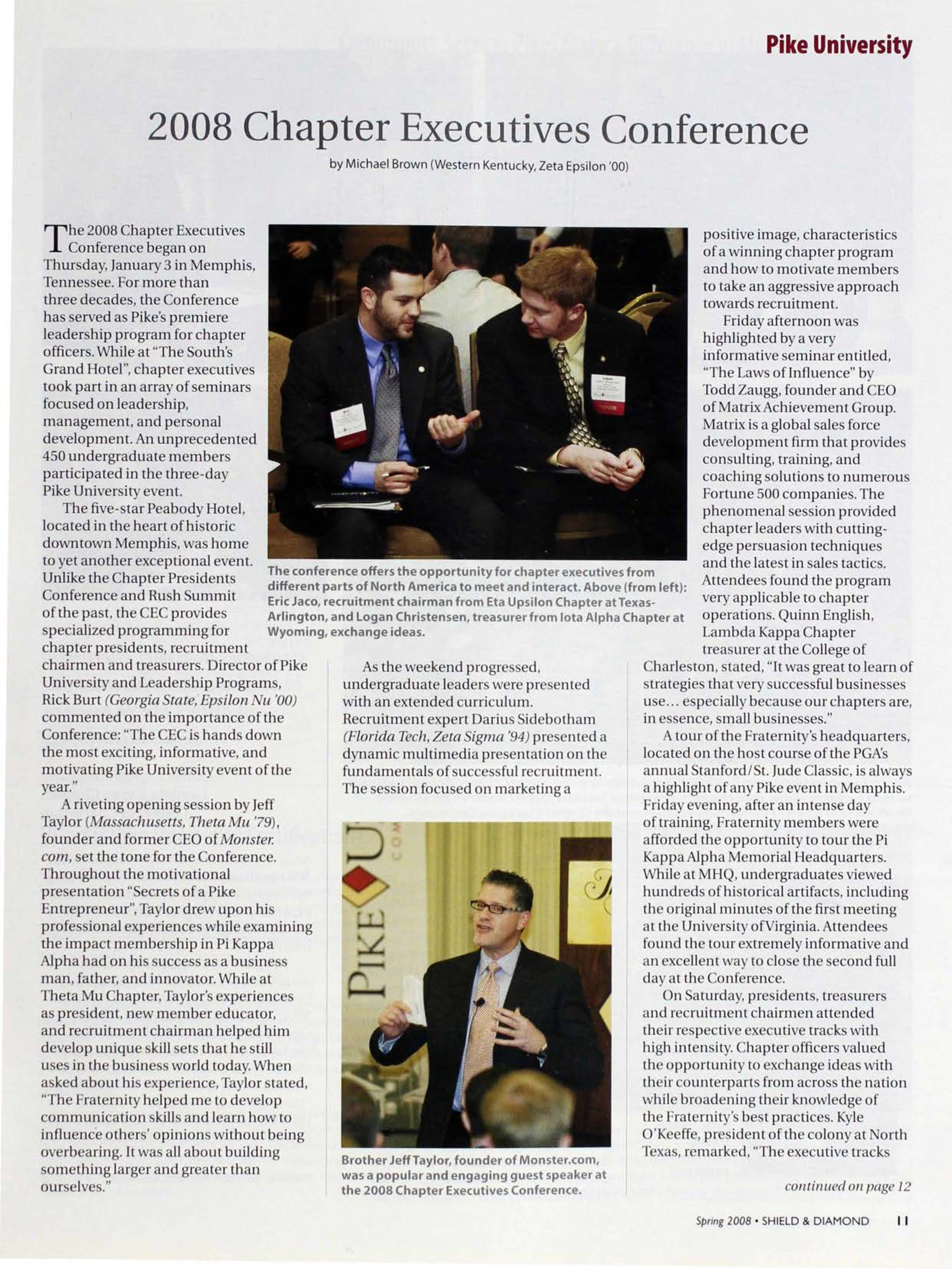 Pike University: 2008 Chapter Executives Conference